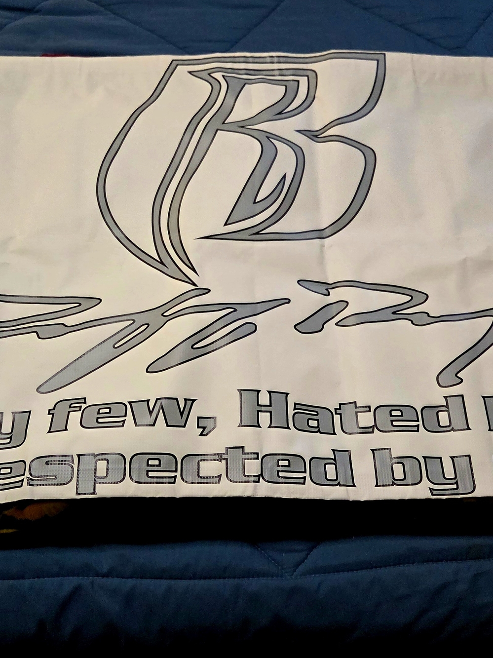 Vintage Black White and Gray Ruff Ryder Wall Banner with Script Logo